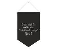 Drapeau mural en toile avec citation inspirante « Sometimes The Smallest Things Take Up The Most Room in Your Heart » - Bannière murale à suspendre - 25,4 x 38,1 cm - Cadeau de pendaison de