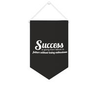 Drapeau mural en toile avec citation inspirante : « Success Is Going from Failure to Failure Without Losing Enthusiasm » - Décoration murale - 25,4 x 38,1 cm - Cadeau de pendaison de crémaillère