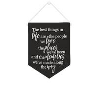 Drapeau mural en toile avec citation inspirante « The Best Things in Life Are The People We Love » - Décoration murale - 25,4 x 30,5 cm - Cadeau de pendaison de crémaillère