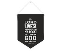 Drapeau mural en toile avec citation inspirante « The LORD Lives! Praise Be to My Rock ! Exalted Be God My Savior » - Décoration murale - 25,4 x 30,5 cm - Cadeau de pendaison de crémaillère