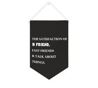 Drapeau mural en toile avec citation inspirante « The Satisfaction of R Friend », « fast Friends R Talk About Things » - Décoration murale - 25,4 x 38,1 cm - Cadeau de pendaison de crémaillère
