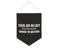 Drapeau mural en toile avec citation inspirante « There Are No Easy Answers There's Only Living through The Questions » - Décoration murale - 25,4 x 30,5 cm - Cadeau de pendaison de crémaillère