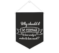 Drapeau mural en toile avec citation inspirante « Why Should It Be Essential to Love Rarely in Order to Love Much » - Décoration murale - 30,5 x 40,6 cm - Cadeau de pendaison de crémaillère