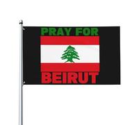 Drapeau mural « Priez pour Beyrouth » 2x3 - Décoration de célébration culturelle sans support