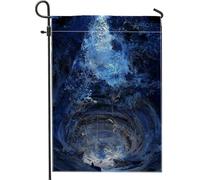 Drapeau mystique bleu de la nature, tourbillon de forêt enchantée, bannière de décoration d'intérieur, toile de jute double face, décoration de pelouse pour le printemps et l'été, 30,5 x 45,7 cm