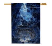 Drapeau mystique bleu de la nature, tourbillon de forêt enchantée, bannière de décoration d'intérieur, toile de jute double face, décoration de pelouse pour le printemps et l'été, 71,1 x 101,6 cm