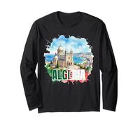 Drapeau National algérien Patriotique de l'Algérie Aquarelle Heritage Manche Longue