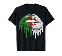 Drapeau National algérien pour Femme Lèvres Algérie Fan Pride Heritage T-Shirt
