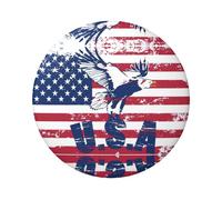 Drapeau national américain avec impression aigle de 6 cm, badge rond en fer blanc imprimé sur un seul côté, parfait pour la décoration personnelle et pour offrir en cadeau, taille unique, Métal