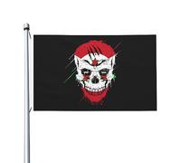 Drapeau national créatif du Burundi avec tête de mort patriotique, drapeau extérieur en polyester robuste double face de 90 x 150 cm, pour décoration de jardin, de maison, de festival, de bienvenue