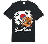 Drapeau National de la Corée du Sud avec Tigre de Sibérie Comfort Colors Adult Heavyweight T-Shirt