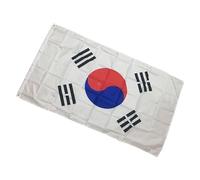 Drapeau national de la Corée du Sud en polyester avec œillets métalliques pour événements culturels et activités sportives 1,5 x 0,9 m