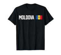 Drapeau National de la Moldova rétro avec Motif Patriotique Vieilli T-Shirt