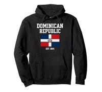 Drapeau National de la République Dominicaine Est. 1844 Varsity Art Print Sweat à Capuche