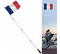 Drapeau national de vélo avec mât pour vélo - Bande de rechange pour vélo en plein air