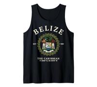 Drapeau National des Caraïbes du Belize 1981 avec Blason Vintage Débardeur