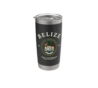Drapeau national des Caraïbes du Belize 1981 avec blason vintage Gobelet isotherme en acier inoxydable double paroi