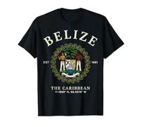 Drapeau National des Caraïbes du Belize 1981 avec Blason Vintage T-Shirt