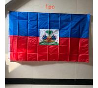Drapeau national d'Haïti, drapeaux nationaux haïtiens portatifs, décoration extérieure de fête, décoration de pelouse, décoration de fête 90*150 cm,10 pièces, 14*21cm,5 drapeaux + 2 ventousesBlocs de