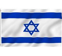 Drapeau national d'Israël double face 0,9 x 1,5 m pour l'extérieur, bandera de Israel, grand drapeau de cour, soutien, prière pour l'amitié israélienne, maison américaine, ferme, décoration juive ex