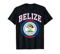 Drapeau National du Belize Varsity Texte arqué T-Shirt