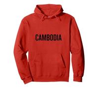 Drapeau National du Cambodge Couleur Rouge Sweat à Capuche