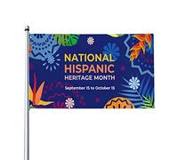 Drapeau national du mois du patrimoine hispanique 0,9 x 1,5 m d'un côté extérieur ferme cour signe jardin drapeau décoratif avec œillets en laiton