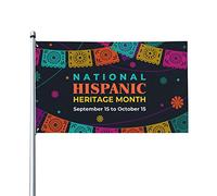 Drapeau national du mois du patrimoine hispanique 0,9 x 1,5 m d'un côté extérieur ferme cour signe jardin drapeau décoratif avec œillets en laiton