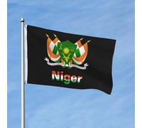 Drapeau national du Niger, emblème national, bannière de 90 x 150 cm, en polyester, double face, pour jardin, extérieur, maison, cour, festival, décoration