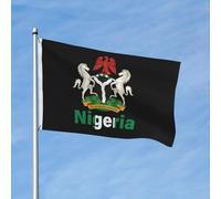 Drapeau national du Nigéria, bannière nigériane de 90 x 150 cm, en polyester, double face, pour jardin, extérieur, maison, cour, festival, décoration