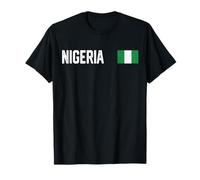 Drapeau National du Nigeria rétro avec Motif Patriotique Vieilli T-Shirt