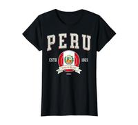 Drapeau National du Pérou Vintage Collegiate Logo Lima T-Shirt Graphique avec Valeur
