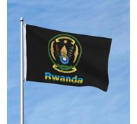 Drapeau national du Rwanda, emblème national, bannière rwandaise de 90 x 150 cm, en polyester, double face, pour jardin, extérieur, maison, cour, festival, décoration