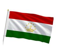 Drapeau National du Tadjikistan,90x150 cm Couleurs Vives Décor Tadjika Bannière | Drapeau du Patrimoine Tadjikistan | pour Intérieur et Extérieur Écoles Événements Sportifs Indépendance Tajika
