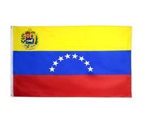 Drapeau national du Venezuela 8 étoiles 90 x 150 cm œillets en laiton double face couleurs vives et résistantes à la décoloration pour une utilisation intérieure et extérieure.