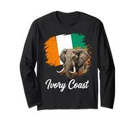 Drapeau National éléphant Côte D'Ivoire Manche Longue
