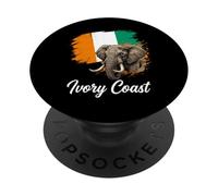 Drapeau National éléphant Côte D'Ivoire PopSockets PopGrip Adhésif