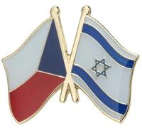 Drapeau national israélien de la République tchèque Israël avec drapeau croisé, amitié, amour, allié, alliés, 2,5 cm en émail, 1 Inch, Émail, émail
