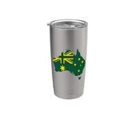 Drapeau national Silhouette de la carte de l'Australie Gobelet isotherme en acier inoxydable double paroi