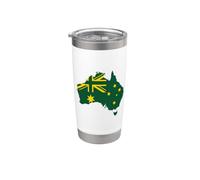 Drapeau national Silhouette de la carte de l'Australie Gobelet isotherme en acier inoxydable double paroi