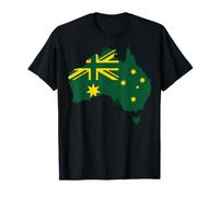 Drapeau National Silhouette de la Carte de l'Australie T-Shirt