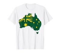 Drapeau National Silhouette de la Carte de l'Australie T-Shirt Graphique avec Valeur
