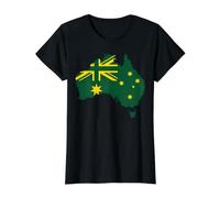 Drapeau National Silhouette de la Carte de l'Australie T-Shirt Graphique avec Valeur