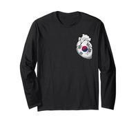 Drapeau National sud-coréen de Poche cœur Corée du Sud Pride Manche Longue