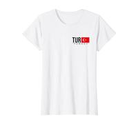 Drapeau National Turc T-Shirt Graphique avec Valeur, Femme, Blanc, M