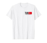 Drapeau National Turc T-Shirt Graphique avec Valeur, Homme, Blanc, S