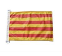 Drapeau nautique de la Catalogne 45 x 30 cm - Pavillon de complaisance Catalogne 30 x 45 cm Anneaux