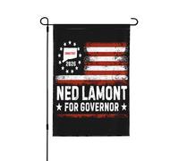 Drapeau Ned Lamont 2026, Ned Lamont candidat au poste de gouverneur du Connecticut, bannière de jardin double face de 30 x 45 cm