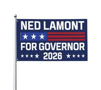 Drapeau Ned Lamont 2026, Ned Lamont candidat au poste de gouverneur du Connecticut, bannière extérieure 90 x 150 cm pour pelouse, porche ou balcon