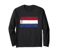 Drapeau néerlandais rétro Manche Longue